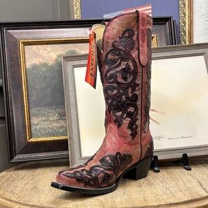 Ferrini Red and Black Heeled Boots